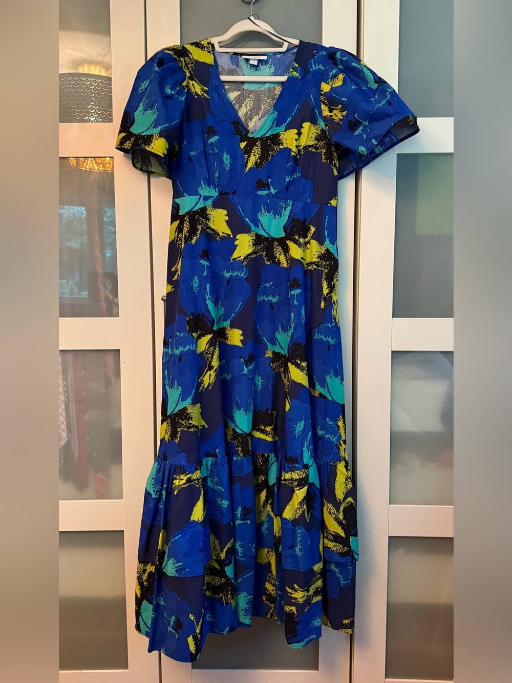 Christopher John Rogers for Target Blue Yellow Floral V-Neck Maxi 6